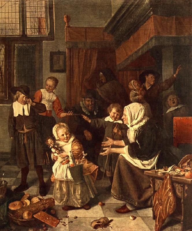 Jan Steen The Feast of St. Nicholas oil painting image